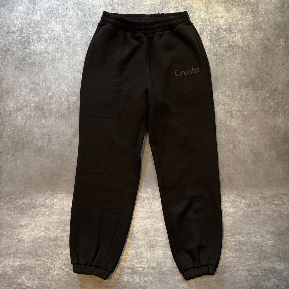 Comfrt Everyday Sweatpants Mens Medium Black Fleece Joggers Loungewear RN170537